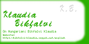 klaudia bikfalvi business card